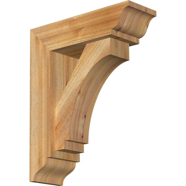 Ekena Millwork Imperial Traditional Rough Sawn Bracket w/ Offset Brace, Western Red Cedar, 6"W x 18"D x 22"H BKT0604X18X22IMP01RWR - main
